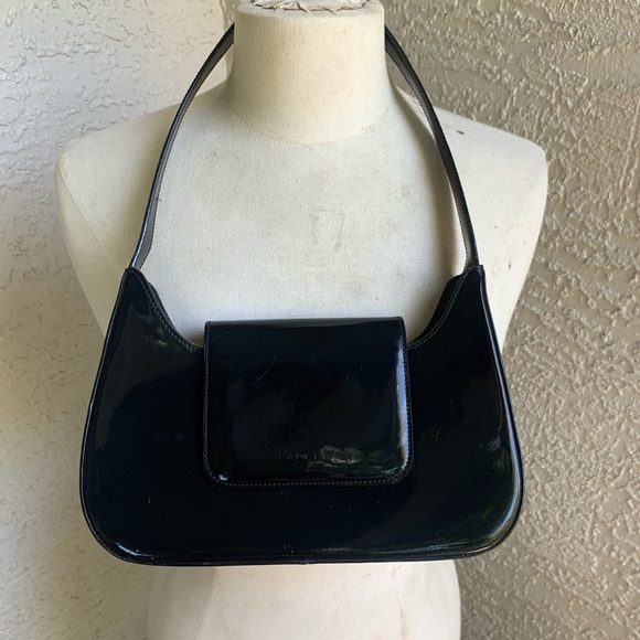 Lancel Paris Rare Vintage Black handbag with metal clasp closure - Picture 3 of 3